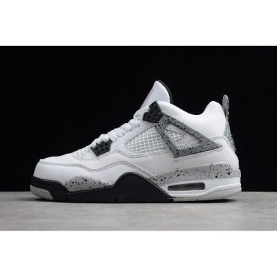 Nike Air Jordan 4 Retro Beyaz / Gri Basketbol Ayakkabısı Türkiye - DABMYILD